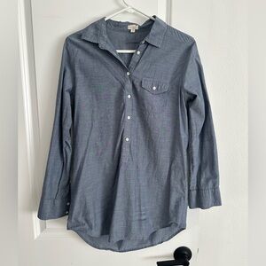 J. Crew Women’s Blue Chambray Denim Tunic or button-up Collard Night Shirt